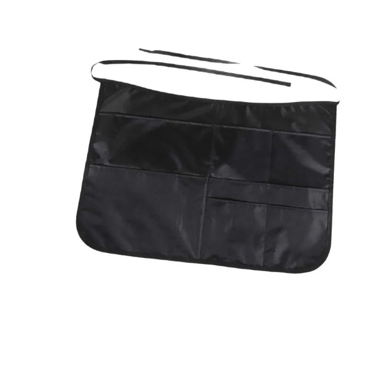 Home Cleaning Apron, Pure Black Polyester Multi-Pocket Multi-Functional Work Apron, Outdoor Work Apron