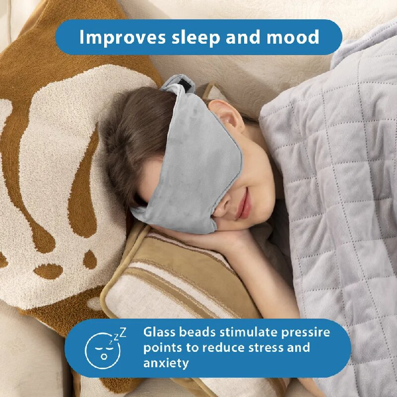 Premium Glass Beads Filling Heavy Sleep Eye Mask Weighted Eye Mask