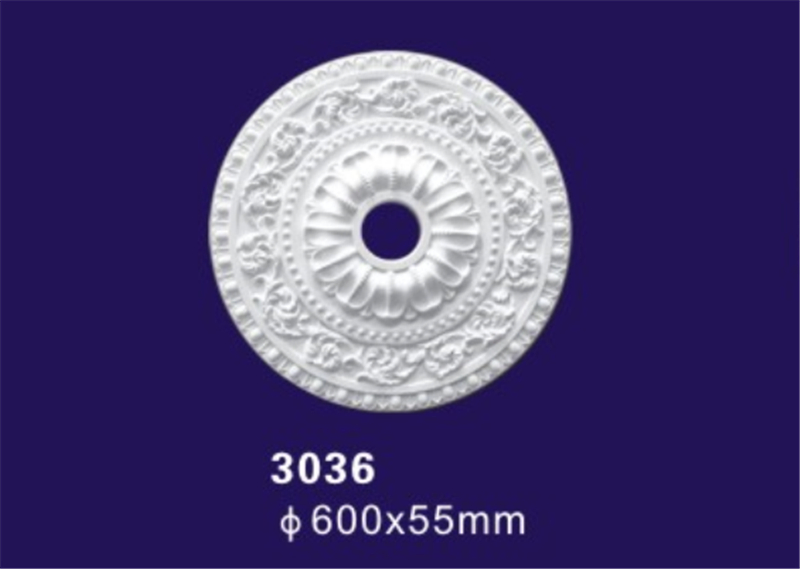 Home Decorative PU / Polyurethane Ceiling Medallion with Round Shape
