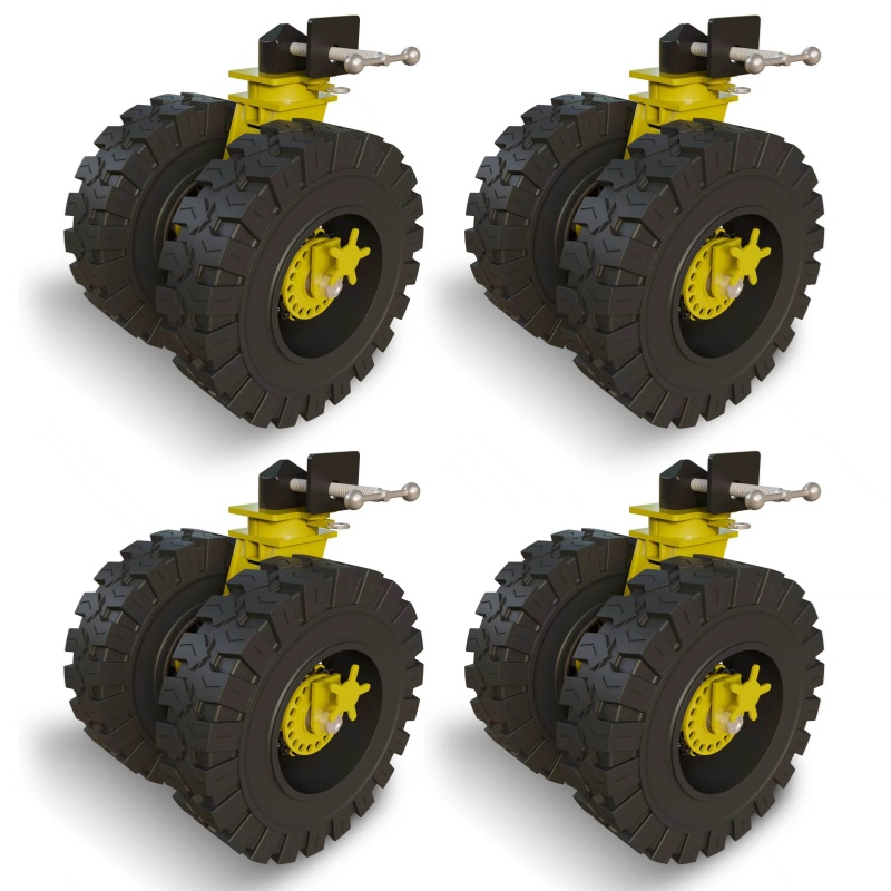 ISO Heavy Duty Double-Wheel Solid Rubber Shipping Container Casters Wheels for Rough Terrain