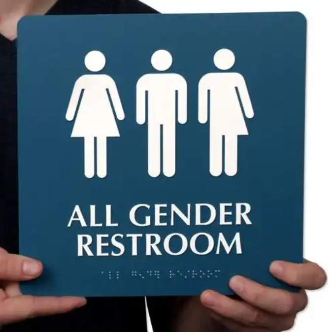 Custom Design Wall-Mounted Braille Guide Sign for Bathroom