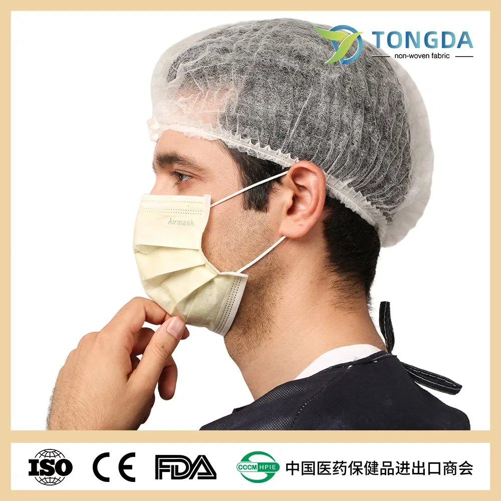 Disposable Pleated Mob Caps Colored Non-Woven Stretch Clip Caps