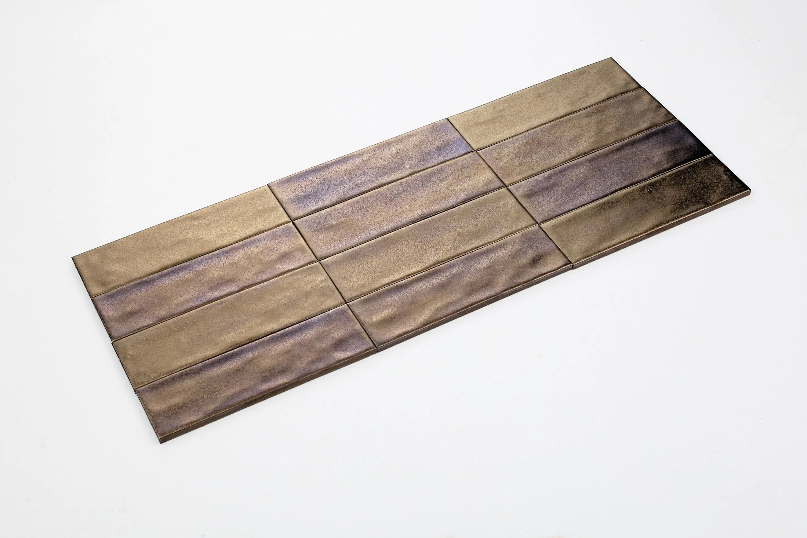 Factory Wholesale Gold Glazed Waterproof Proceain Subway Decor Tile Light Weight Flooring Wall Decoration Tile