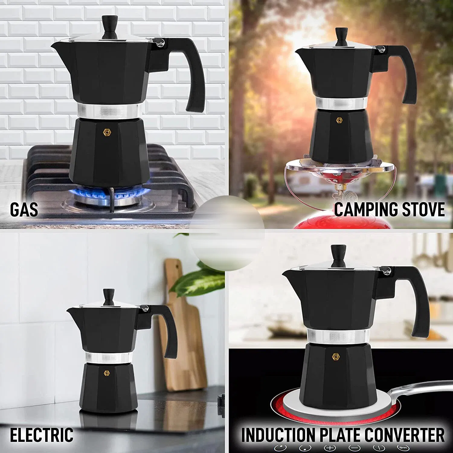 Алюминиевая кофеварка Moka на 3 чашки