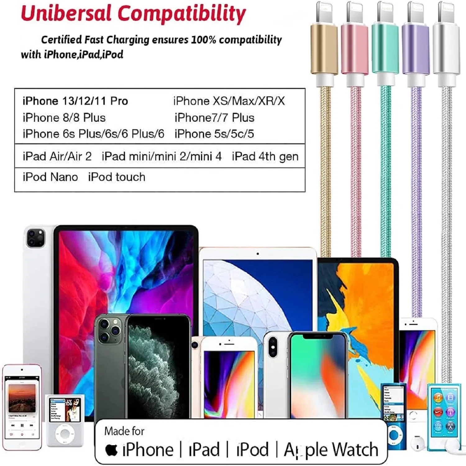 Прочный кабель Lightning с быстрой зарядкой