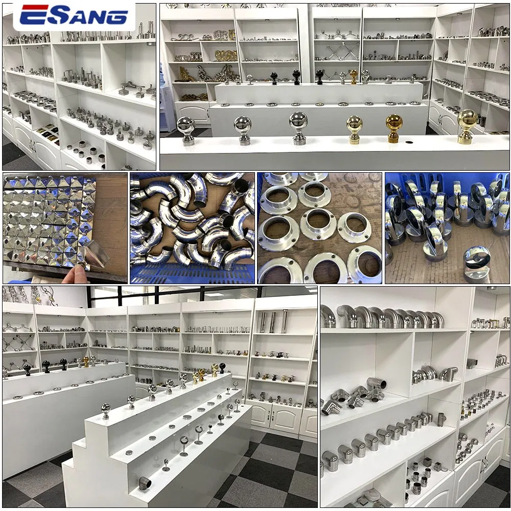 Esang Pipe Connector Elbow/Glass Balustrade Stairs Handrail Bracket 304 Steel Fittings for Glass Railings