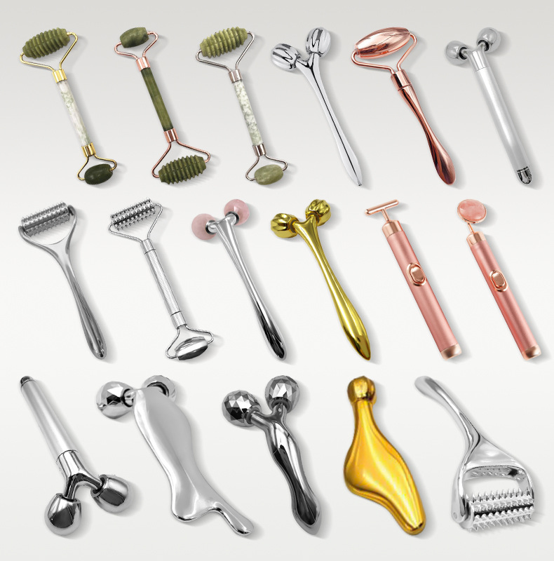 Multi Style Face Massage Roller Zinc Alloy Spatulars Mini Metal Roller for Eye Care