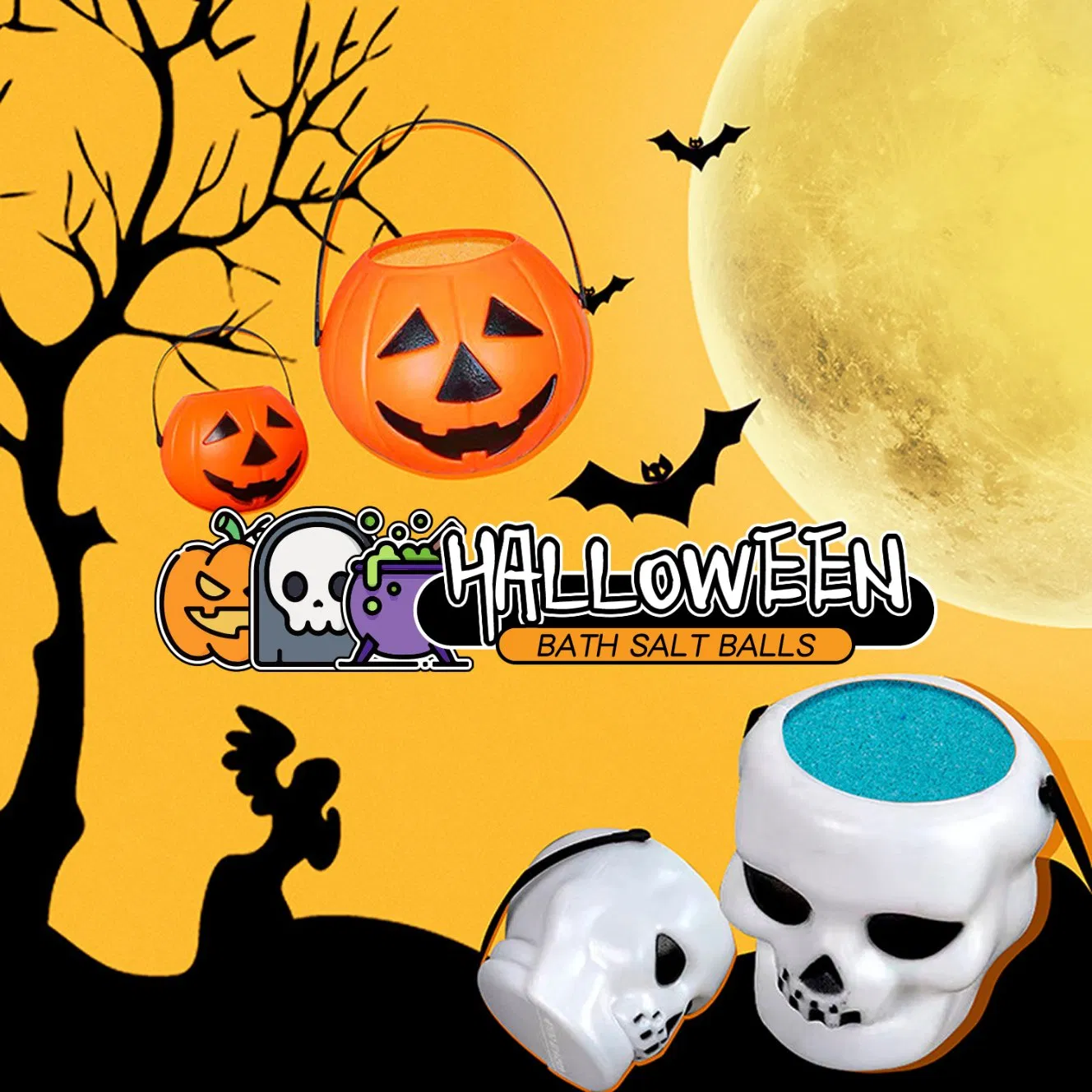 Customizable Pumpkin Witch Bath Salt Balls for Ultimate Relaxation