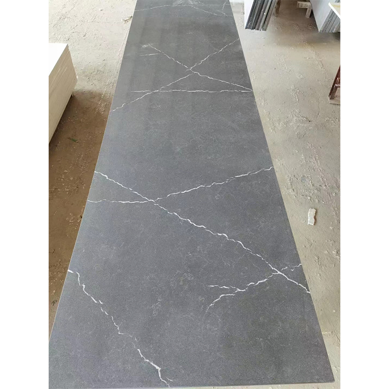 Calacatta Grey/White Polished Engineered Stone Quartz Big Slabs
