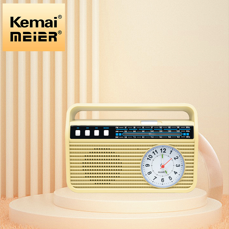 Retro Multi-Band Real Wooden Rechargeable Radio MP3 Player and Clock Radio