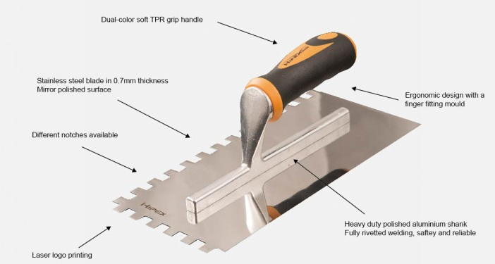 Bricklaying Trowel Good Quality Stainless Steel Plastering Trowel with Comfort TPR Handle