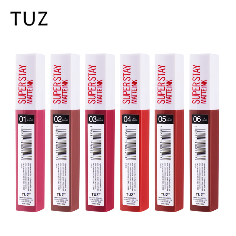 Tuz Non Stick Cup Long Lasting Non Fading Lip Gloss Show Box Liquid Lipstick