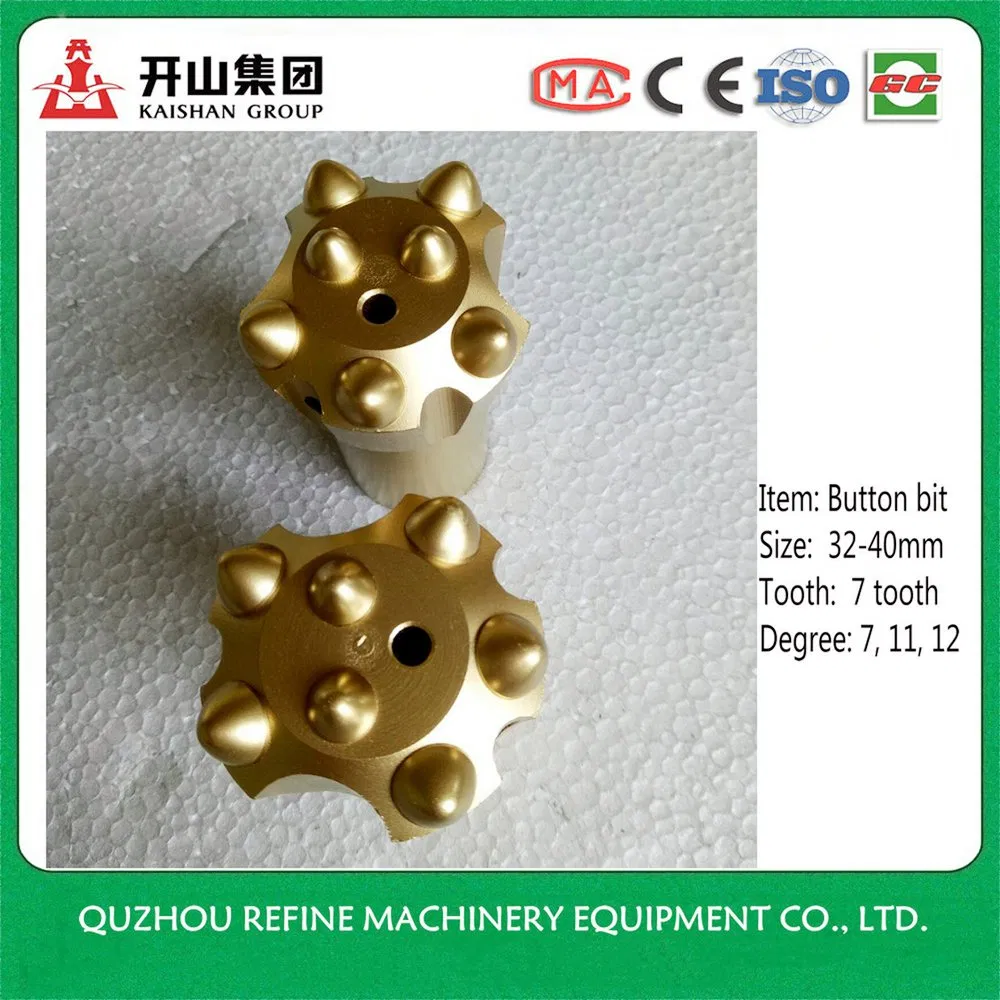 40mm Top End Tapered 7 Button Insert Drill Bit for Quarry