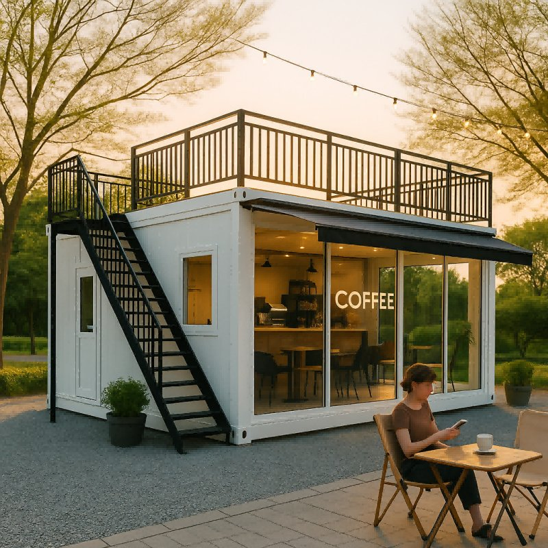 Prefabricated Portable Mobile Flat Pack Container Coffee Shop Bar