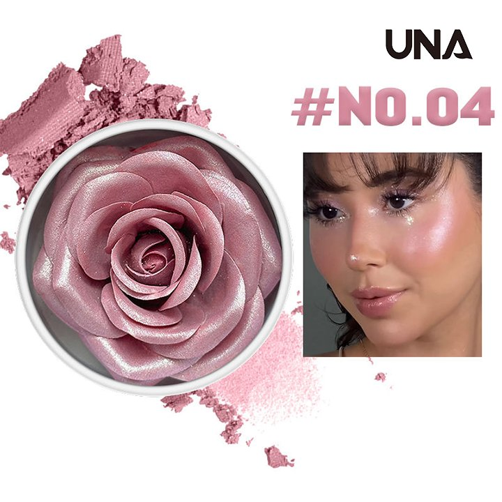 3D Rose Blush Highlighter Makeup Cheek Contour Shimmer Flower Petals 3D Rose Blush Facial Makeup