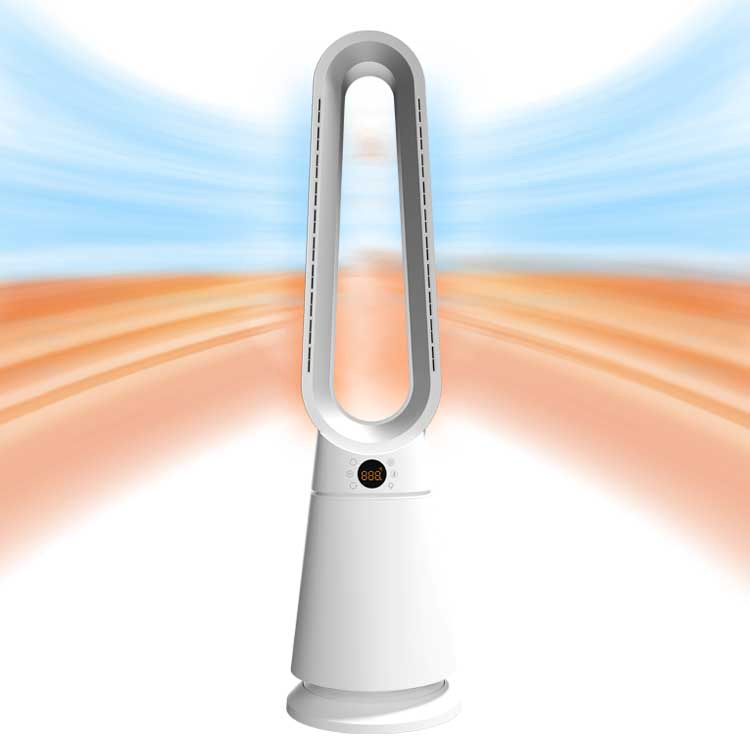 Retardant Material Overheat Protection Hot Cold Bladeless Tower Fan Smart Stand Fan Heater 2000W for Home