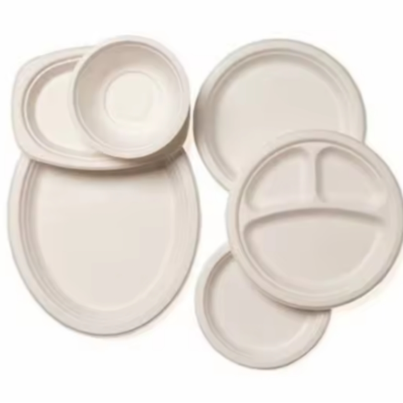 Wholesale Disposable Round Food Tray Microwaveable Lunch Food Salad Plate
