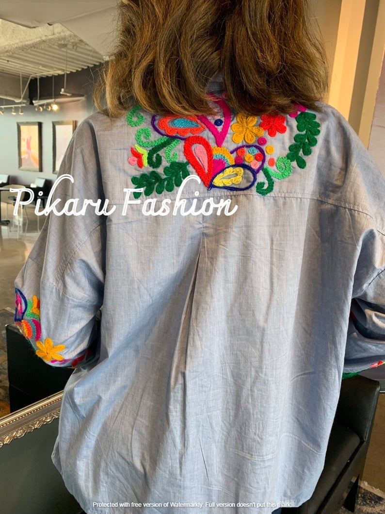 Блузка женская хлопок с вышивкой