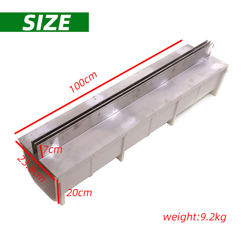 Stainless Steel Invisible Linear Drain Narrow Slot Outdoor Drainage Gutter
