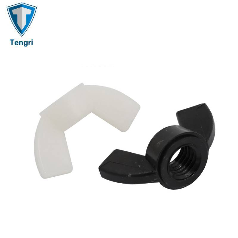 Customized PP Wing Nut PVC White Nylon Nut Plastic Butterfly Nut with Black Color