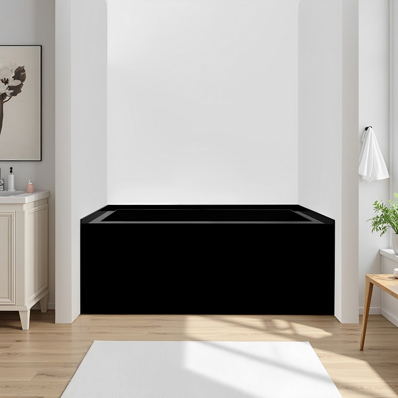 Bathroom Rectangle Three-Side Apron Freestanding Soaking Acrylic Bathtub for Adult Bathing
