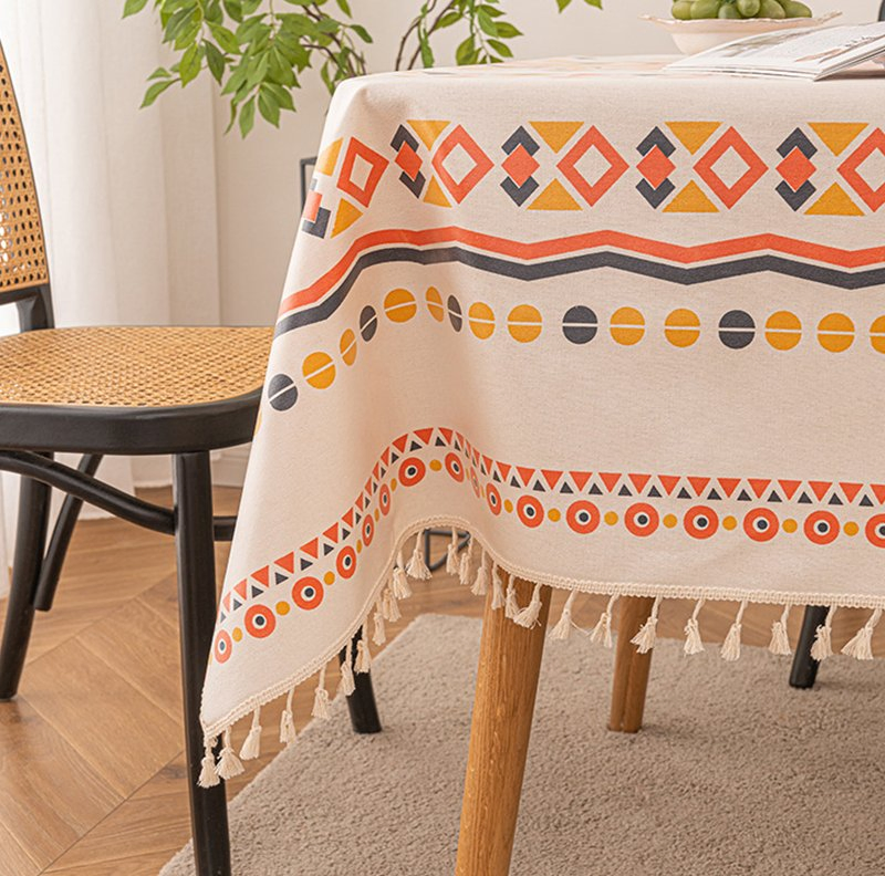 Custom Linen Lace Water Resistant Tablecloth Wrinkle Free
