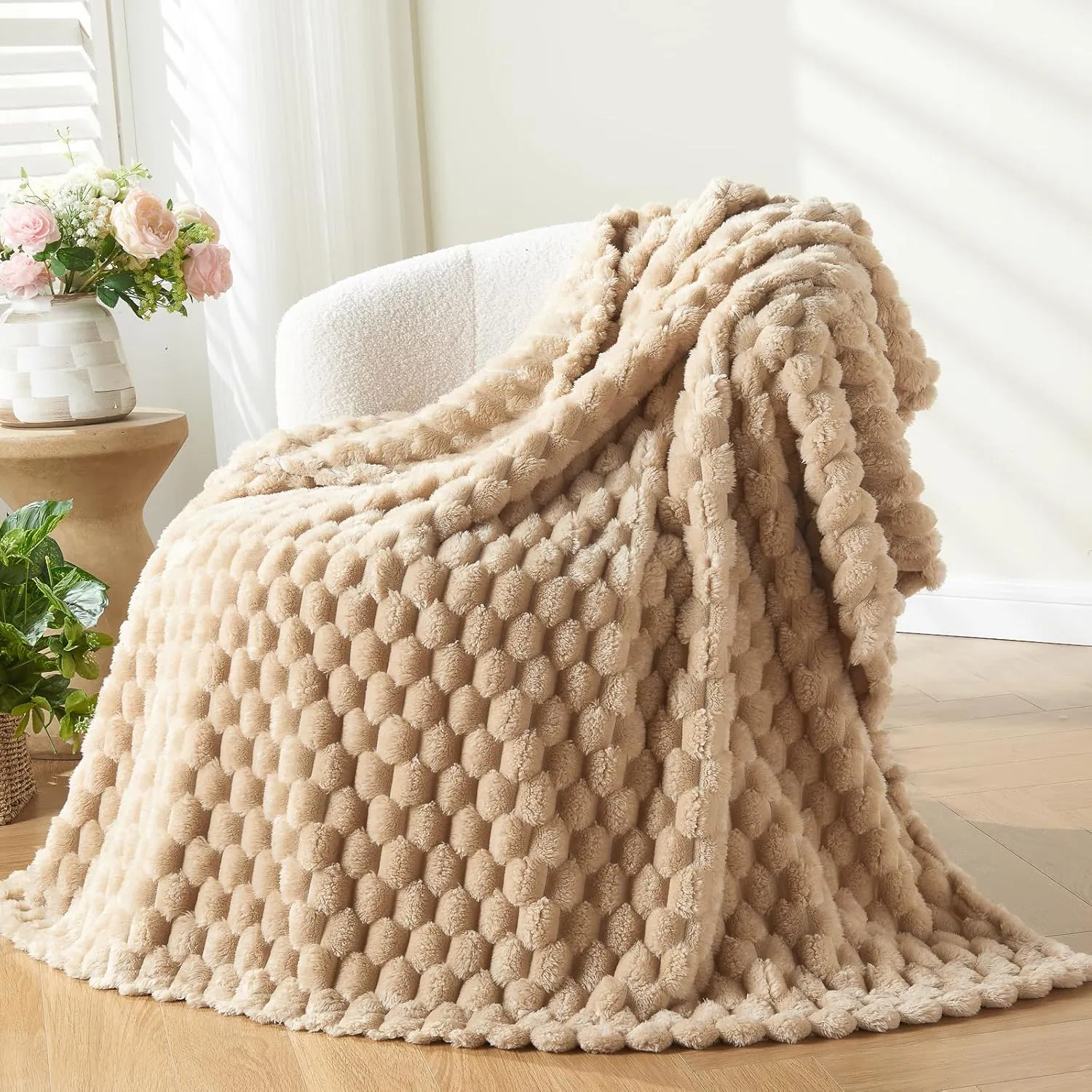 Премиальное флисовое одеяло с 3D жаккардом