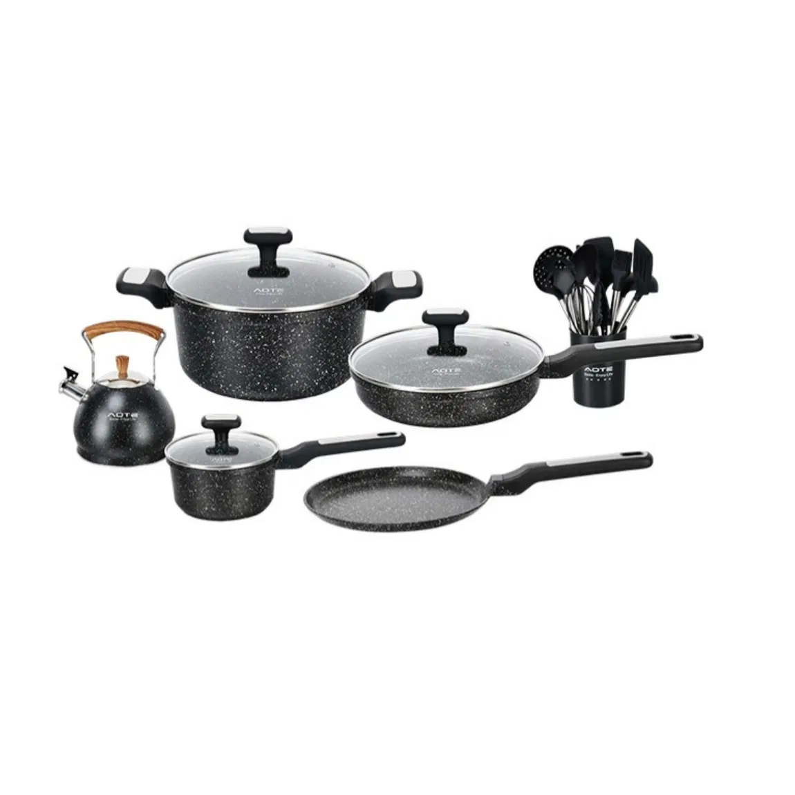 Professional Granite Forged Aluminium Granite Nonstick Luxury Pots and Pans Non-Stick Cookware Set