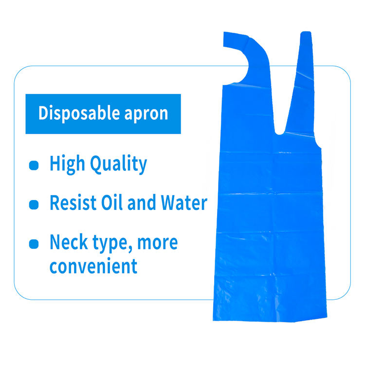 Custom Waterproof Disposable PE Apron Blue/White Plastic Apron