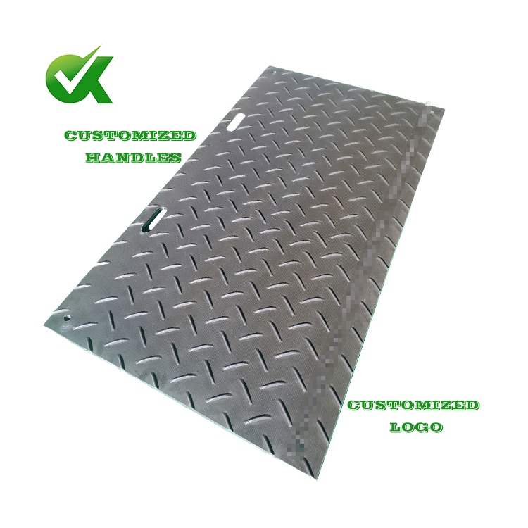 4X8 12.7mm HDPE Ground Protection Mat Temporary Rubber Road Mat Bog Mat Construction Road Mat UHMWPE Road Plates Beach Access Mat