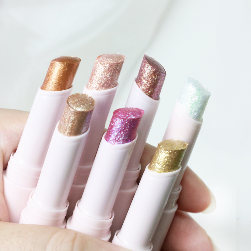 Wholesale Private Label Vegan High-Shine Eyeshadow Stick 6 Shades Highlighter Makeup Cruelty Free Makeup Jelly Highlighter Stick