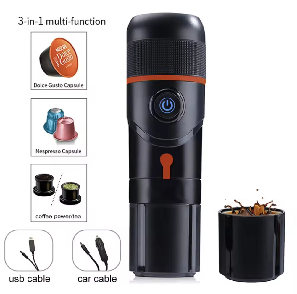 80W 60ml 12V Portable Capsule Coffee Machine for Car Use