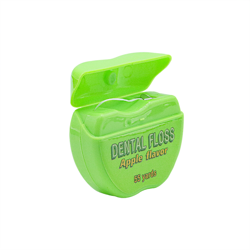 50 Meters Waxed Mint Flavor Nylon Dental Floss Factory Apple Style Dental Floss Dispenser