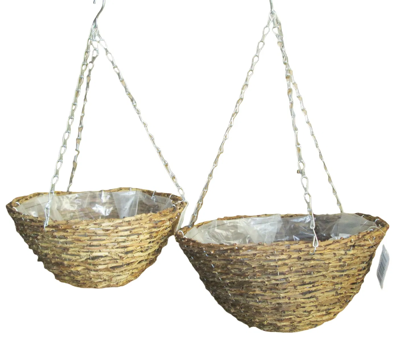 Подвесная корзина для цветов из ротанга