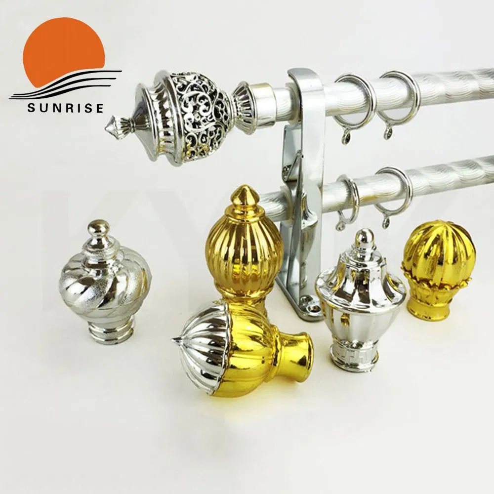 Factory Price 28 mm Twisted Iron Curtain Rod Set Diamond Finials Accessories for Living Room Curtain Poles Tracks Accessories