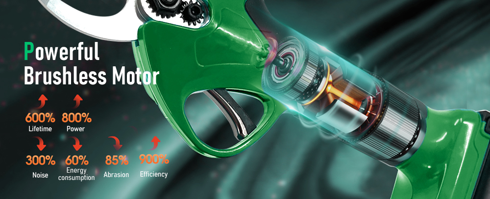 Brushless Motor Electric Pruner DC21V 2.0ah Lithium Battery Powered Cordless Pruning Shears with 40mm Cutting Diameter (CDPS030-32B)