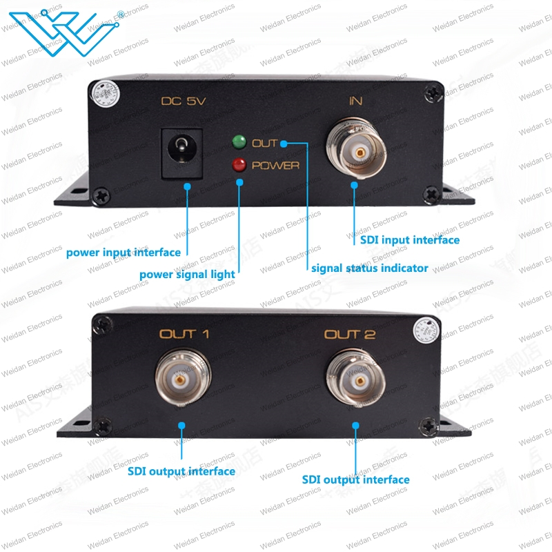 2 Ports SDI Splitter 1X2 Support 3G/HD/SD-Hdmii Full HD 1080P