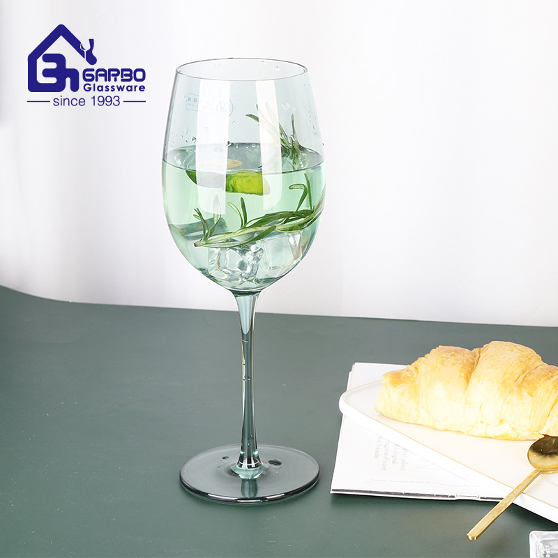 Spray Color Stem Wine Cup Juice Tumbler with Stemware Bar Glass Goblet Glassware