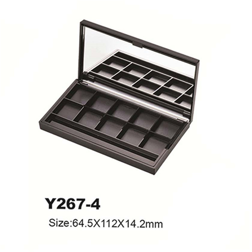Wholesale Classic Black Plastic Magnet Eyeshadow Palette Box