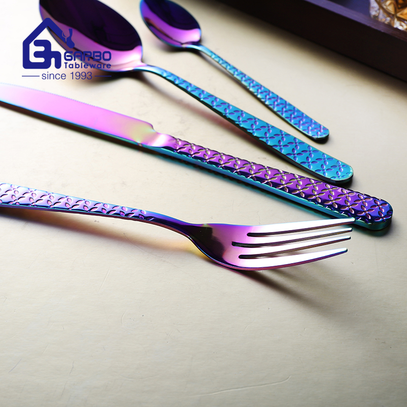 Stainless Steel 410/13-0 Flatware Custom Logo Cutlery Set Table Knife Fork Spoon Set