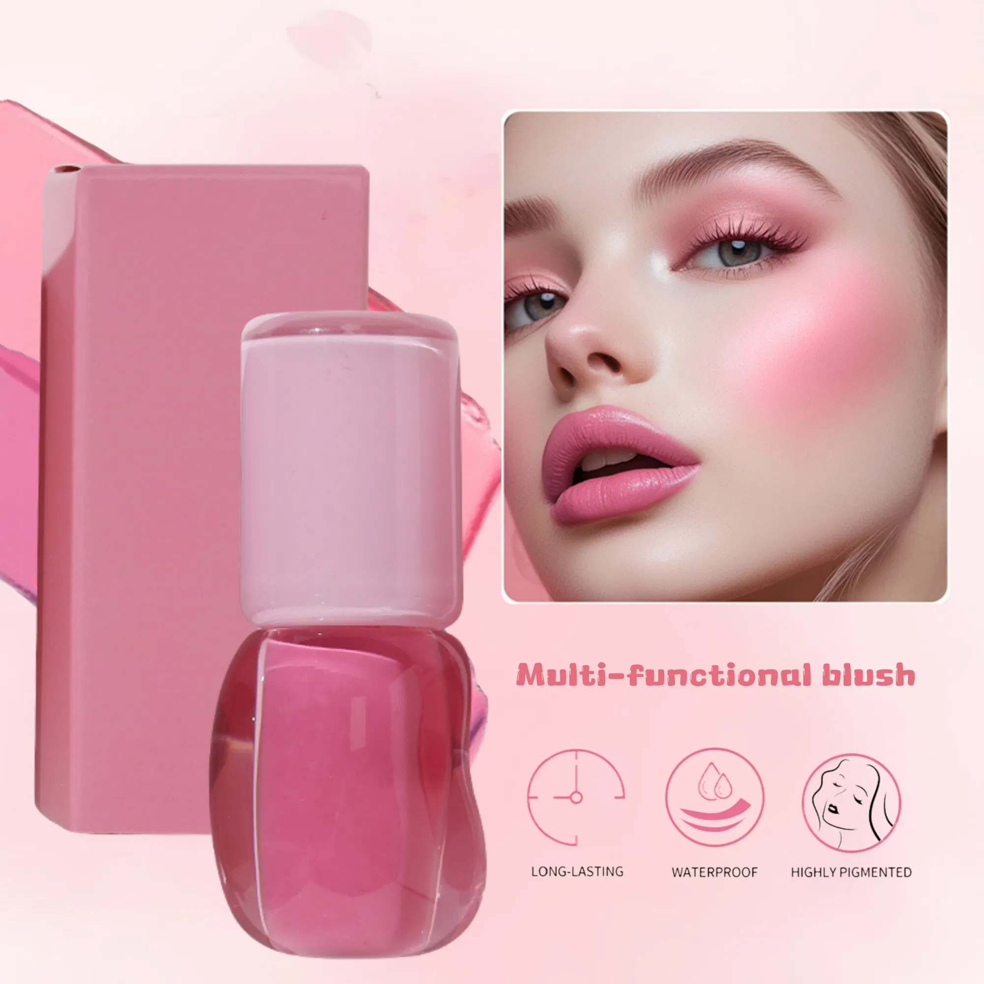 High Pigment 4 Shade Liquid Blush Waterproof Premium Blusher Wholesale Cosmetic