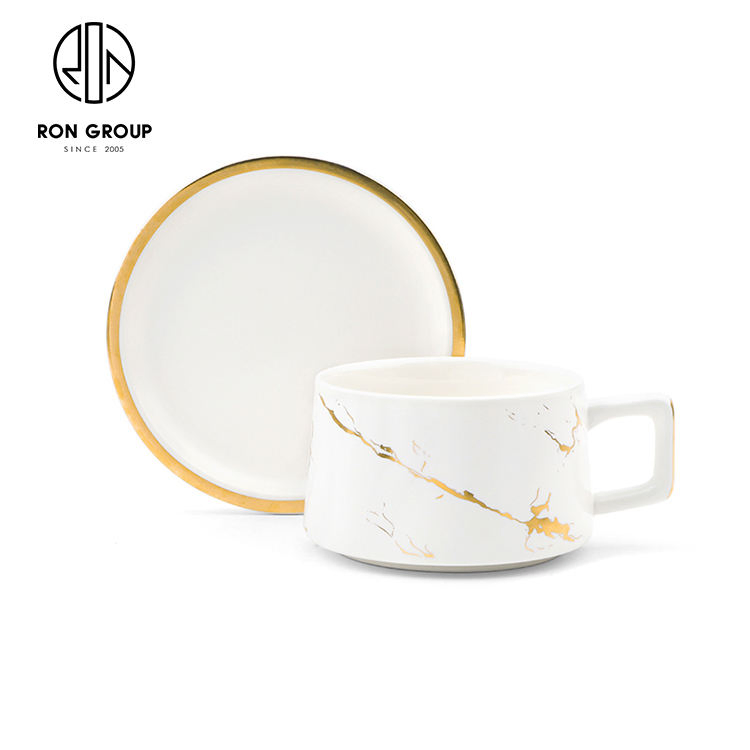 Wholesale Hotel Restaurant Porcelain Drinkware Ceramic Coffee Water Tea Cup with Saucer