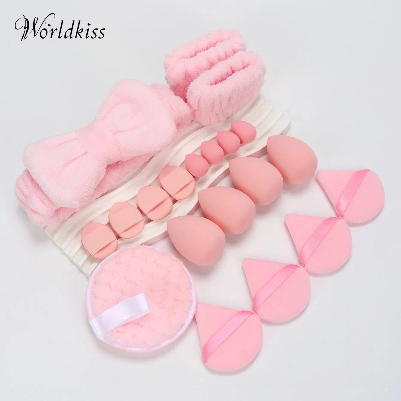Makeup Tool Set: Powder Puff, Coral Fleece Hair Band