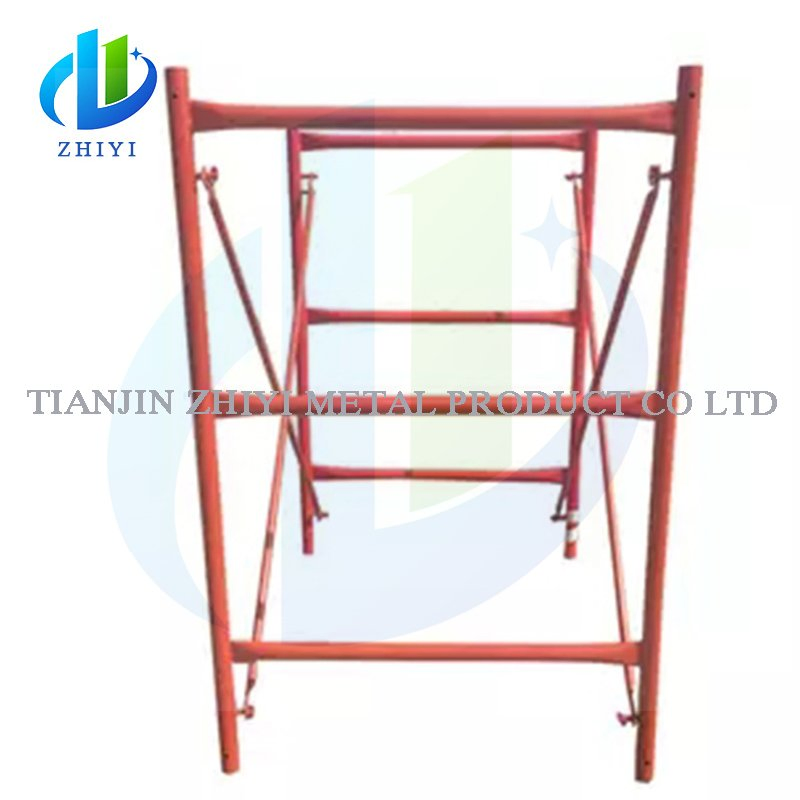 Japanese Korean Quality Ladder Plattac Staircase Mason Scaffolding Frame Guardrail Speed Snap on Lock Steel Red Door Construc