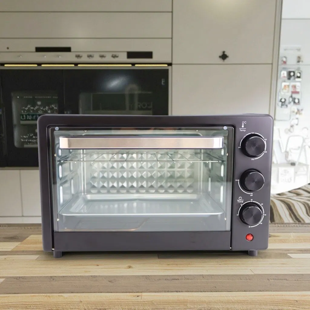 28L Stainless Steel Electric Countertop Oven with Visual Glass Door Multifunctional Home Use