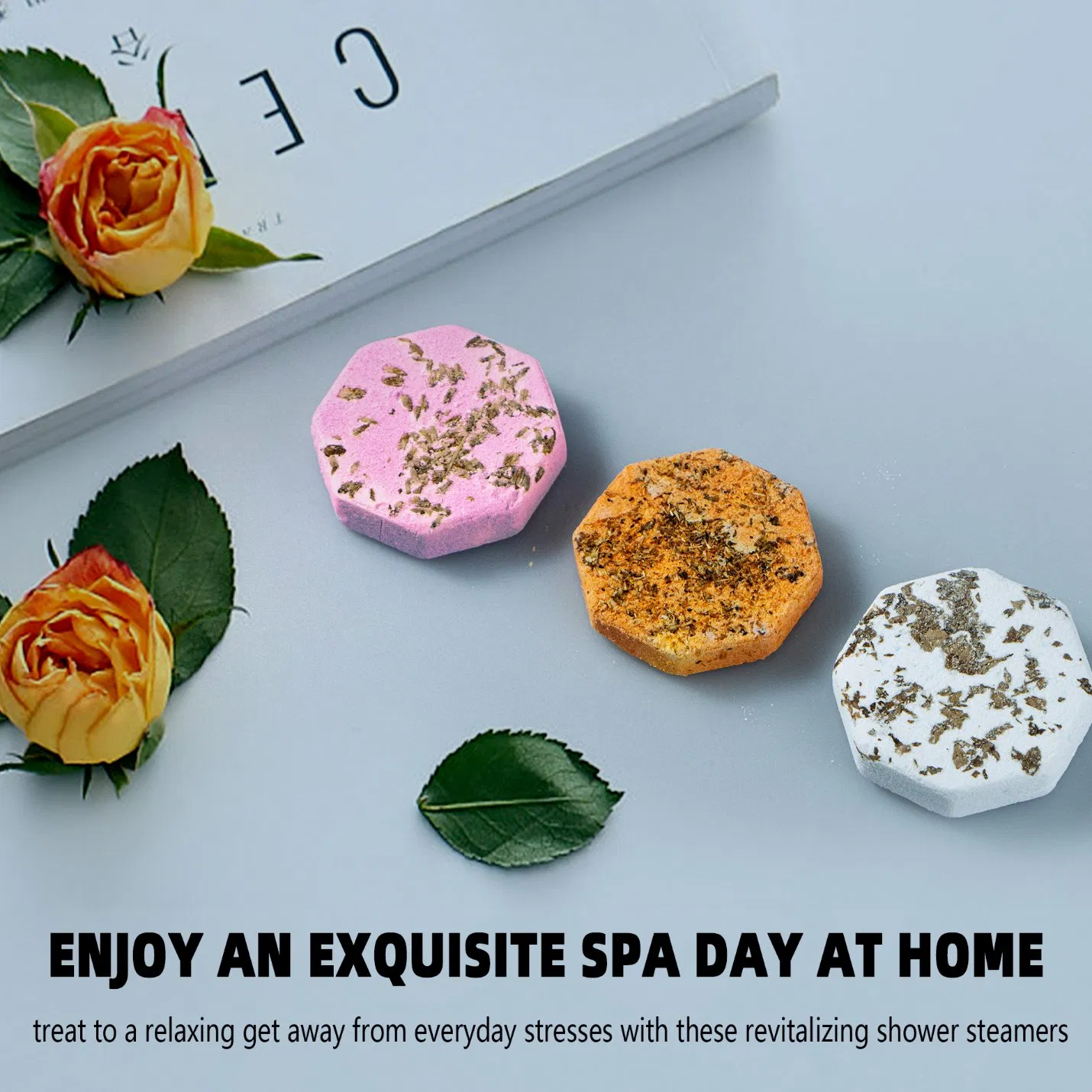 Luxurious Custom Labeled Flower Shower Steamers for Relaxation