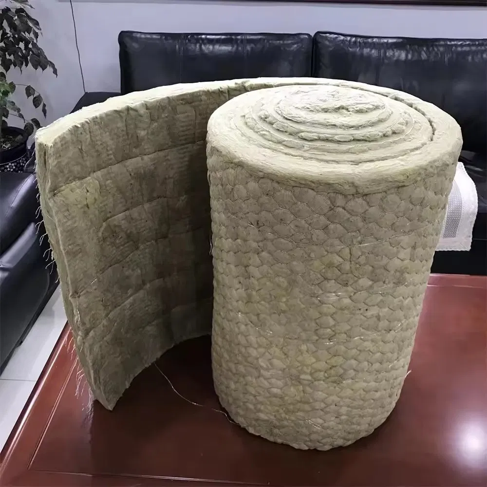 Metal Mesh Rock Wool Blanket Fireproof Insulation Material for Factory, Pipeline