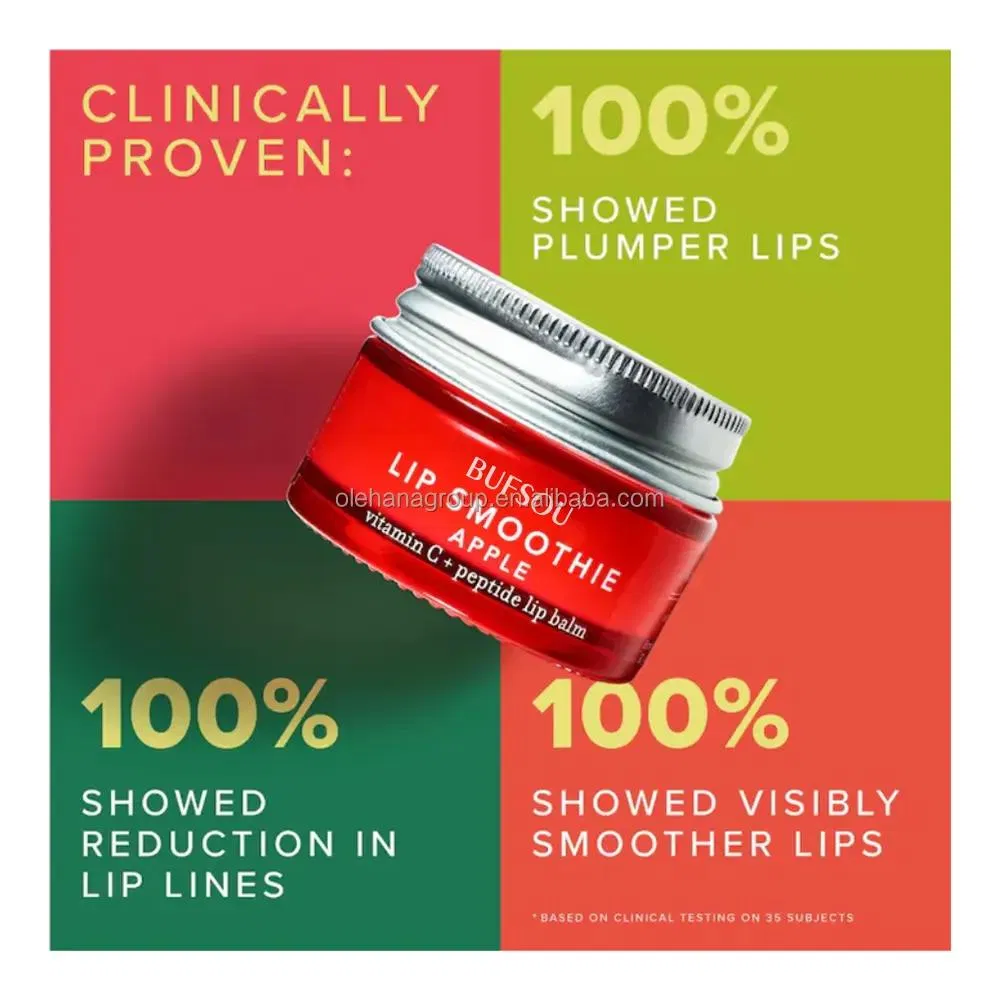 Custom Logo Nourished Long Lasting Deep Moisturizing Repairing Lip Balmgel Apple Peptide Lip Smoothie Vitamin C Lip Mask
