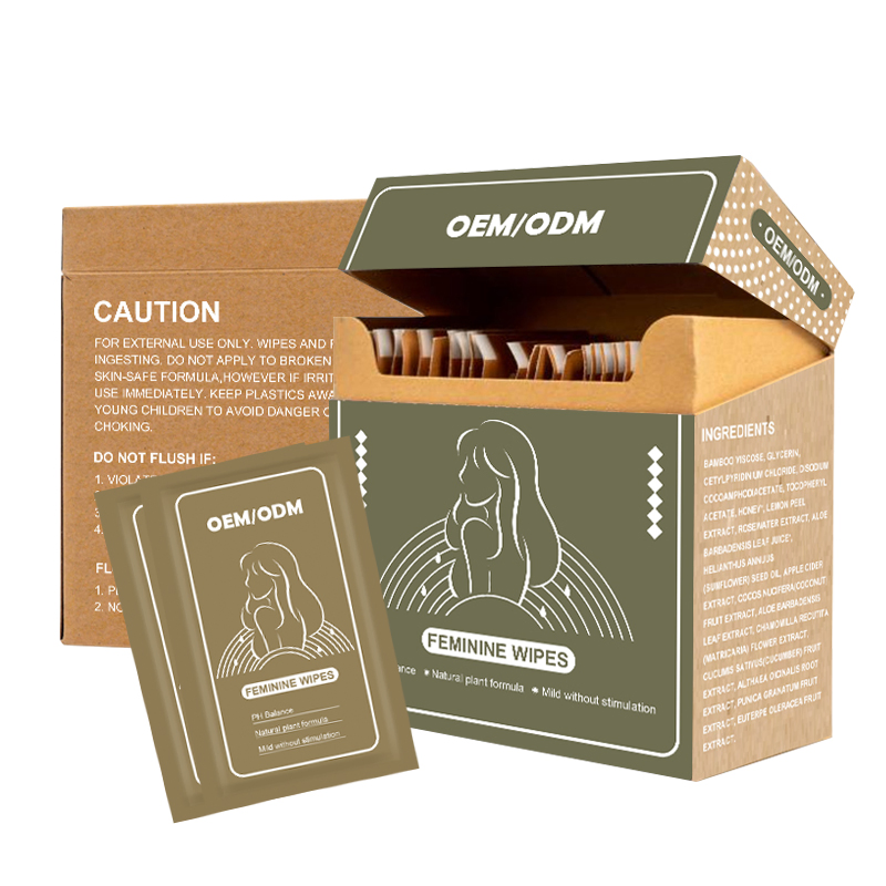 Custom Individually Wrapped Small Packaging Biodegradable Bamboo Feminine Wipes