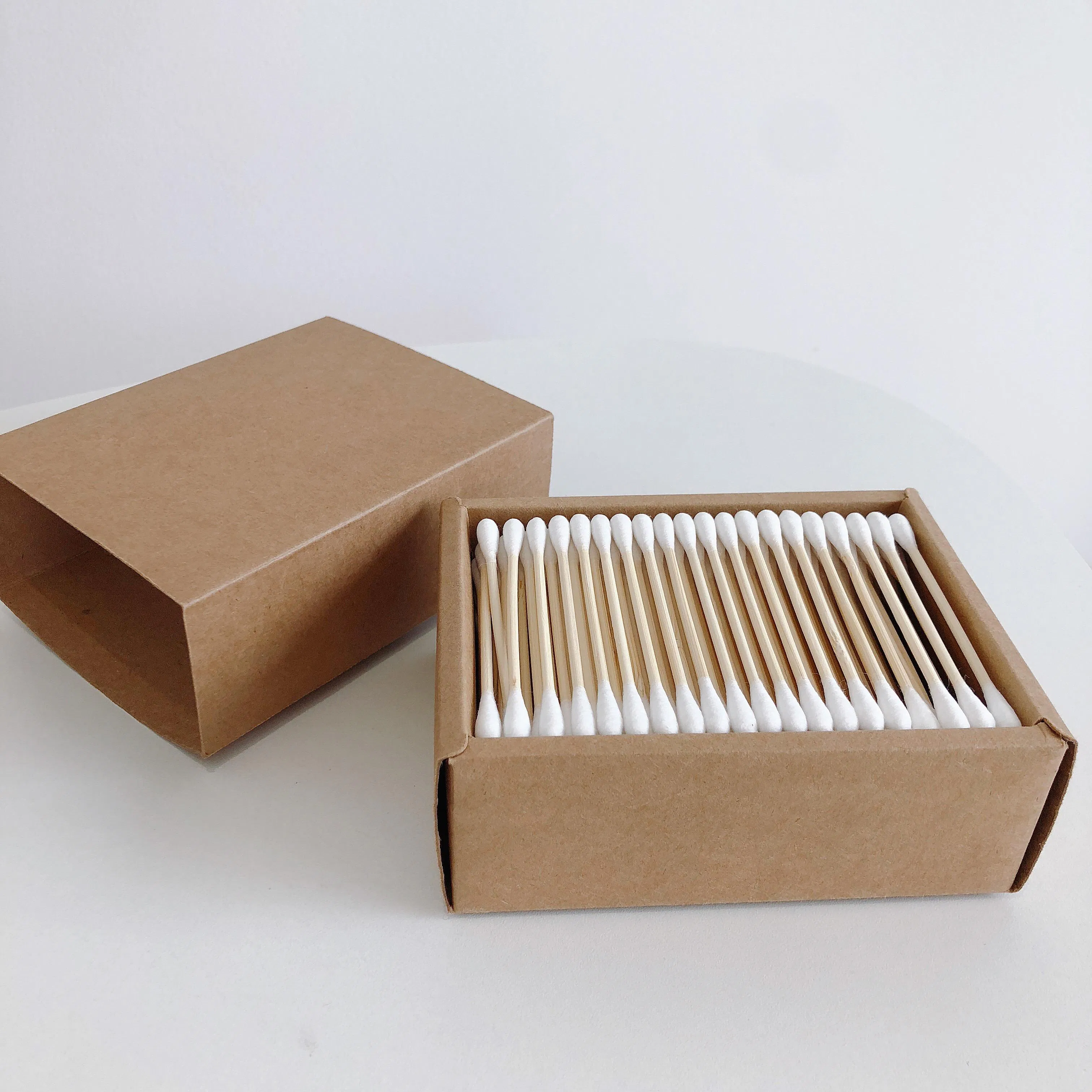 Ear Cleaning Double Heads Bamboo Cotton Buds in Eco-Friendly Paper Box